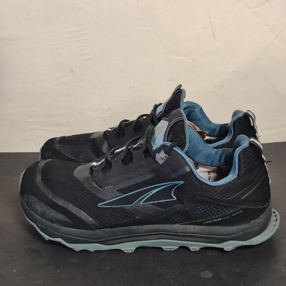 Altra Lone Peak Womens Black Blue ALL WTHR Trail Running Shoes Size 9.5 Waterpro - Picture 3 of 10